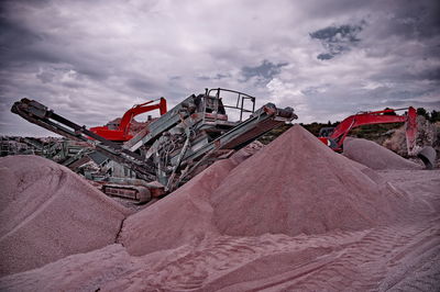 Excavators machine in construction site