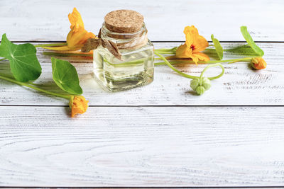 Close-up of christmas decorations on table