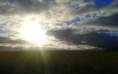 Scenic view of landscape against cloudy sky