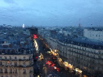 View of city at dusk