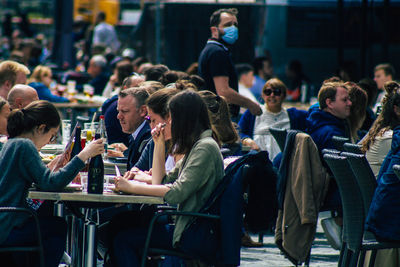 Group of people in restaurant