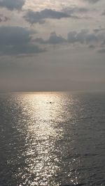 Scenic view of sea against sky at sunset