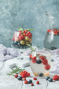 Close-up of fruits on table