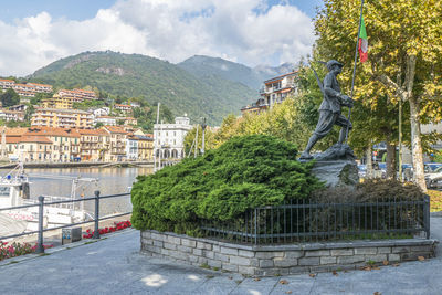  nice monument of an alpino with the italian flag and omegna in the background