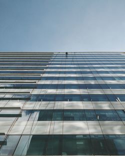 Low angle view of modern building against clear sky