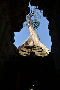 Low angle view of historic building against clear sky