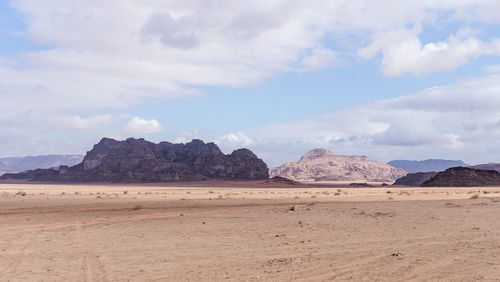 Scenic view of desert against sky