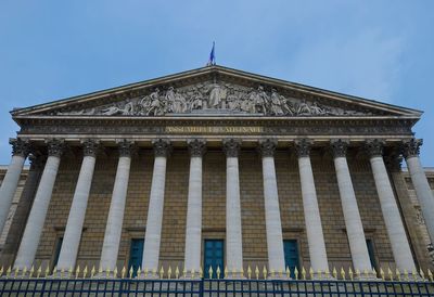 Low angle view of historical building against sky