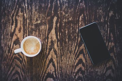 Coffee cup on table