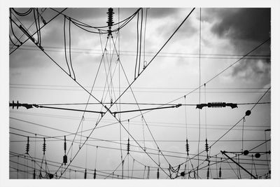 Low angle view of electricity pylon