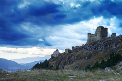 Amazing rocca calascio castle view in abruzzo mountains