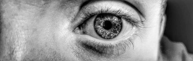 Extreme close up portrait of man eye