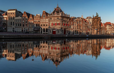 Reflection of buildings in water