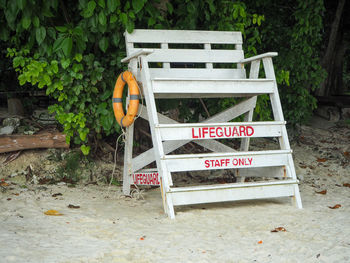 Information sign on land