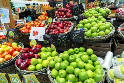 Fruits for sale at market stall