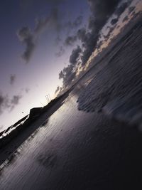 Low angle view of sea against sky