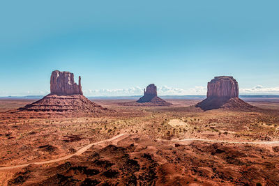 Panoramic view of rock formations against sky