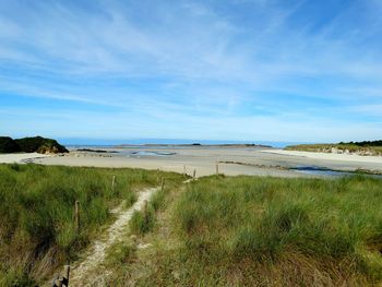 Scenic view of beach against sky