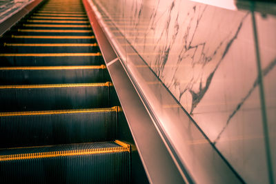 Low angle view of escalator