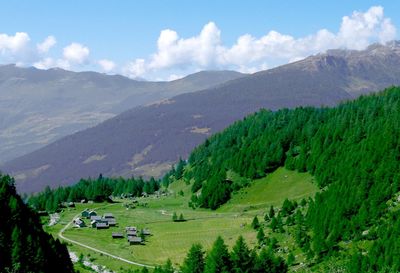 High angle view of landscape against sky