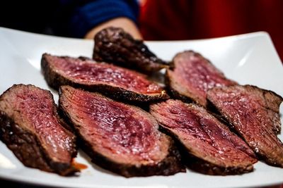 Close-up of meat on plate