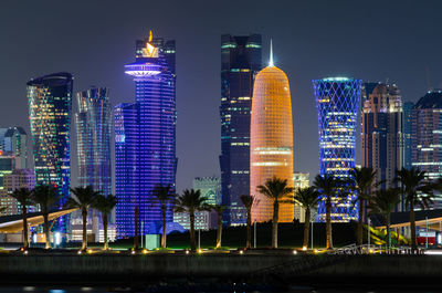 Doha city skyline and skyscraper the beautiful of qatar