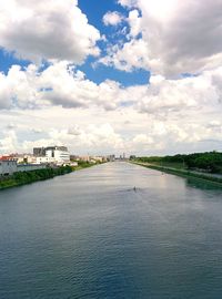 View of road against cloudy sky