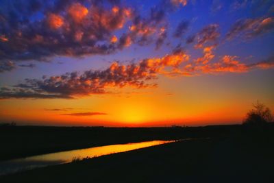 Scenic view of dramatic sky during sunset