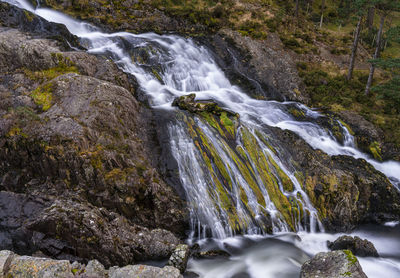 Waterfall at ogwen, close to bethesda, north wales, uk