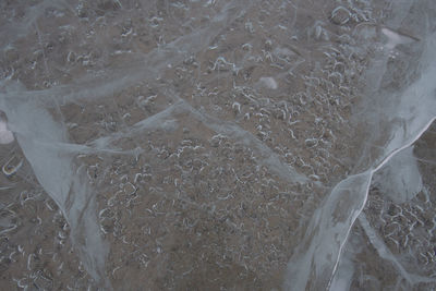 High angle view of ice on land