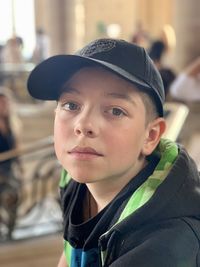 Portrait of boy wearing hat