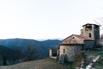 Scenic view of mountains against clear sky