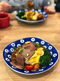 Close-up of meal served in plate