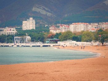 Scenic view of beach against sky