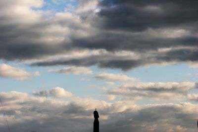 Low angle view of silhouette bird against sky