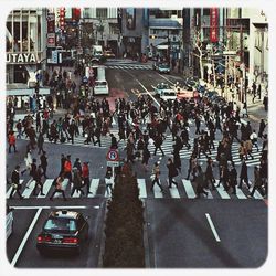 People walking on road