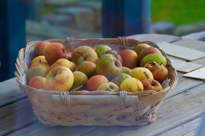 Close-up of fruits in basket