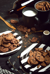 High angle view of coffee on table