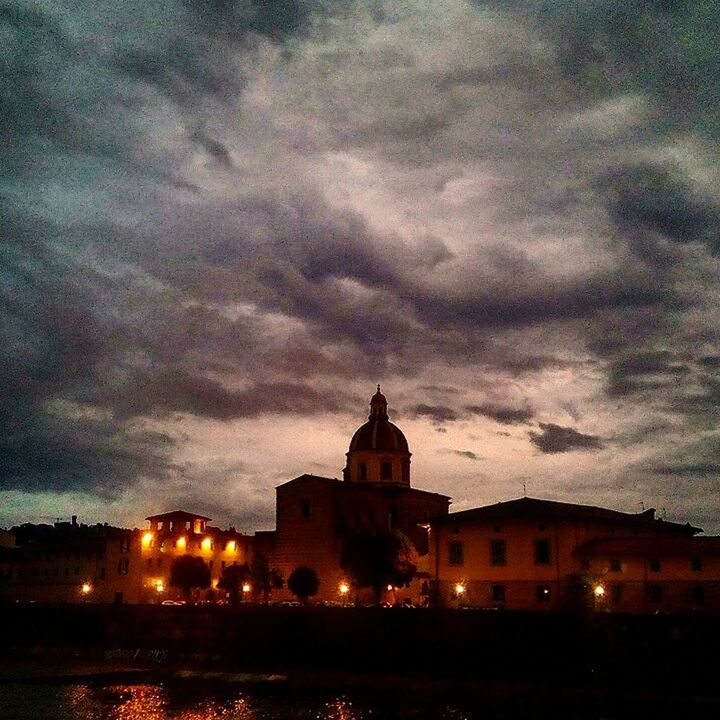 architecture, building exterior, built structure, sky, cloud - sky, cloudy, religion, place of worship, spirituality, illuminated, church, dusk, weather, silhouette, cloud, storm cloud, sunset, overcast