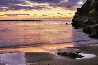 View of sea against dramatic sky