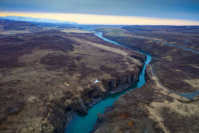 High angle view of landscape against sky