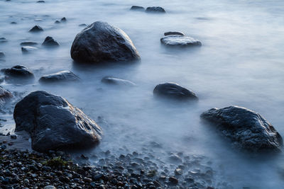 Scenic view of sea and rocks