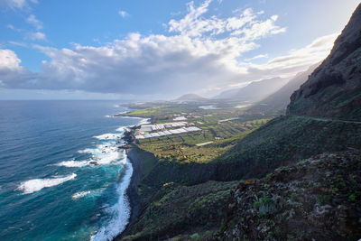 View of the north coast of buenavista, tenerife, canary islands