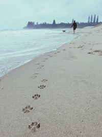 Footprints on beach