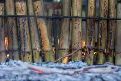 Close-up of rusty metal structure