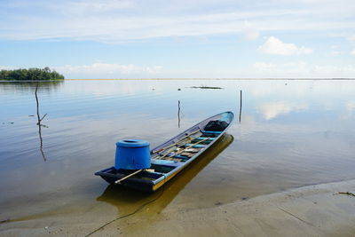 Ship in sea against sky