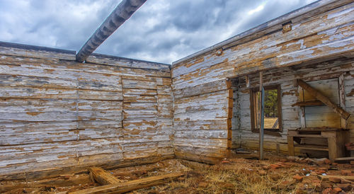 Abandoned building against sky