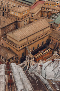 High angle view of buildings in city