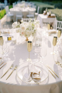 Place setting on table