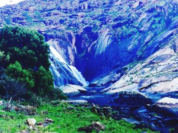 Aerial view of waterfall